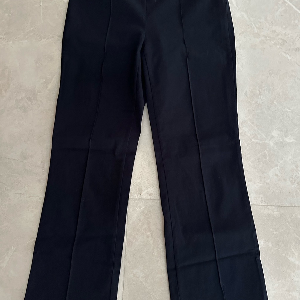 JMCLAUGHLIN Ivy Pant Navy Blue Cropped Ankle Pants with Front Flattering Seam